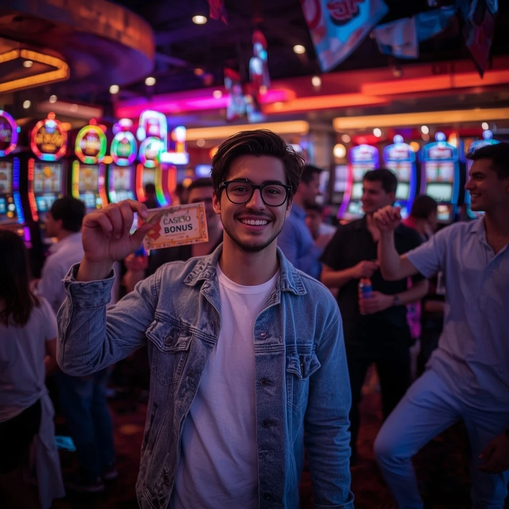 une personne tenant un bonus GO SLOT CASINO