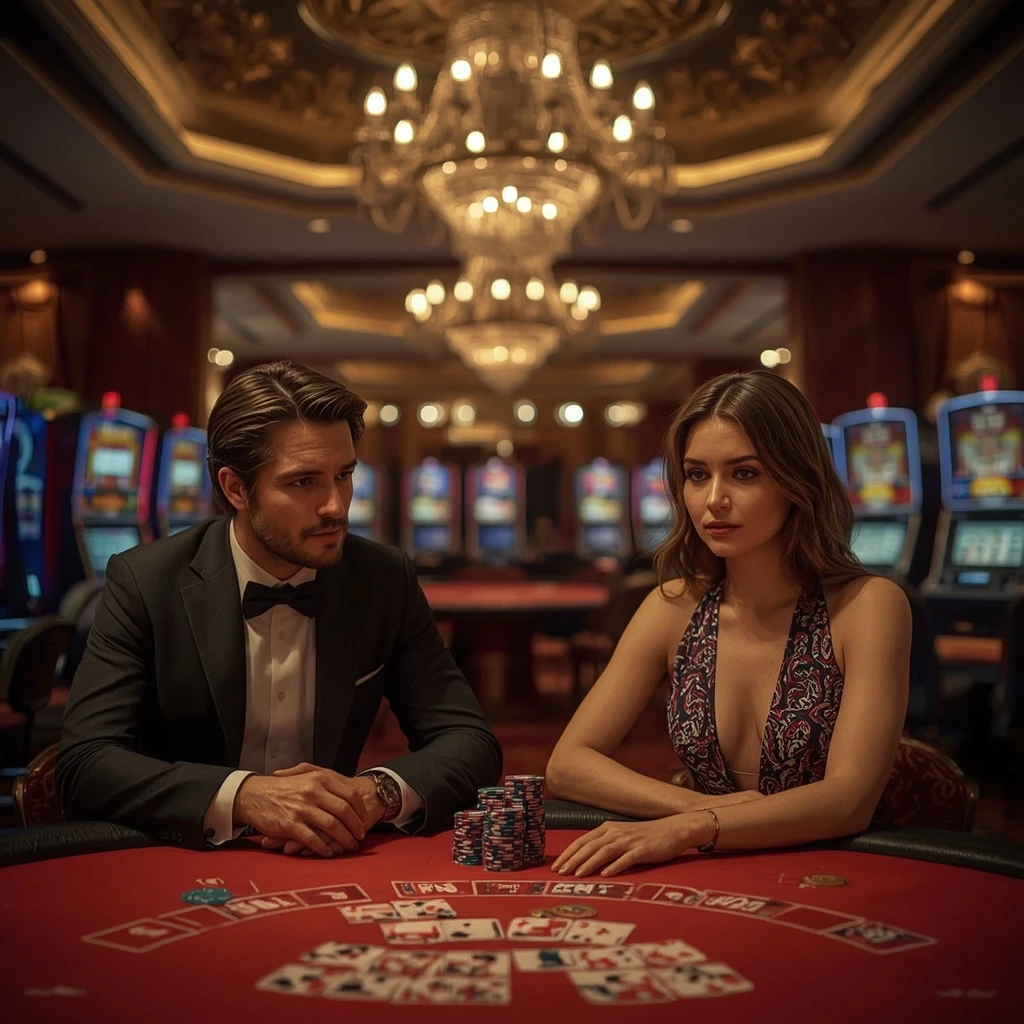 Deux joueurs de poker dans un GO SLOT CASINO